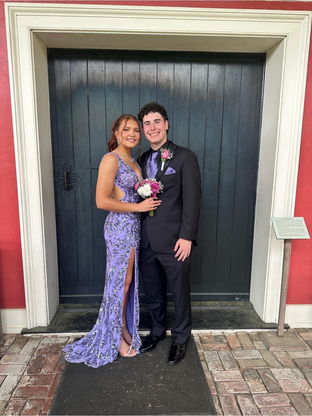 Sherri Hill - Elegant Lavender Sequin Evening Gown -